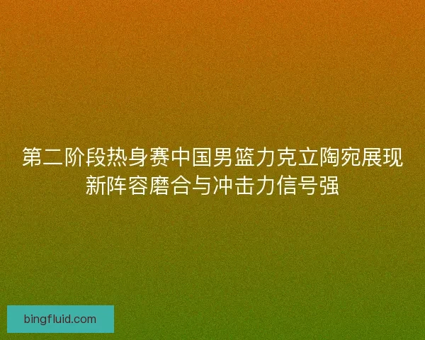 第二阶段热身赛中国男篮力克立陶宛展现新阵容磨合与冲击力信号强 第二阶段热身赛中国男篮力克立陶宛展现新阵容磨合与冲击力信号强